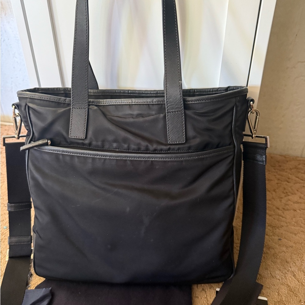 Prada Black Nylon Zipped Shopping Tote Bag - Picture 5 of 13